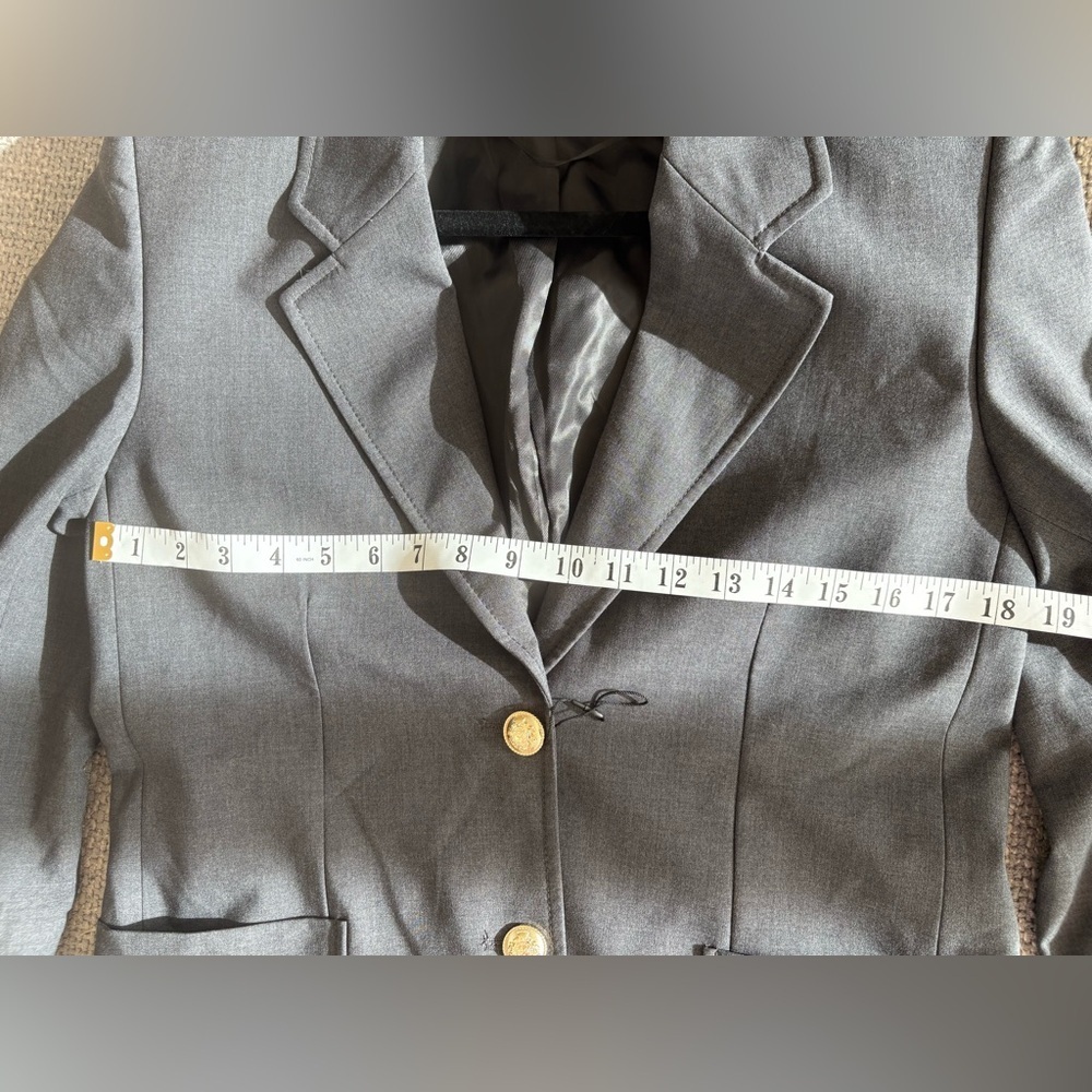Zara Dark Grey Gold Button Blazer – Size Small - Picture 10 of 14